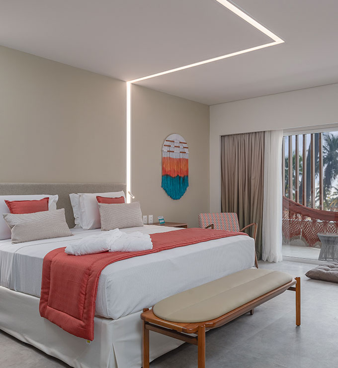 Imagem do apartamento Garden Exclusive mostrando o conforto e vista exclusivos da acomodação