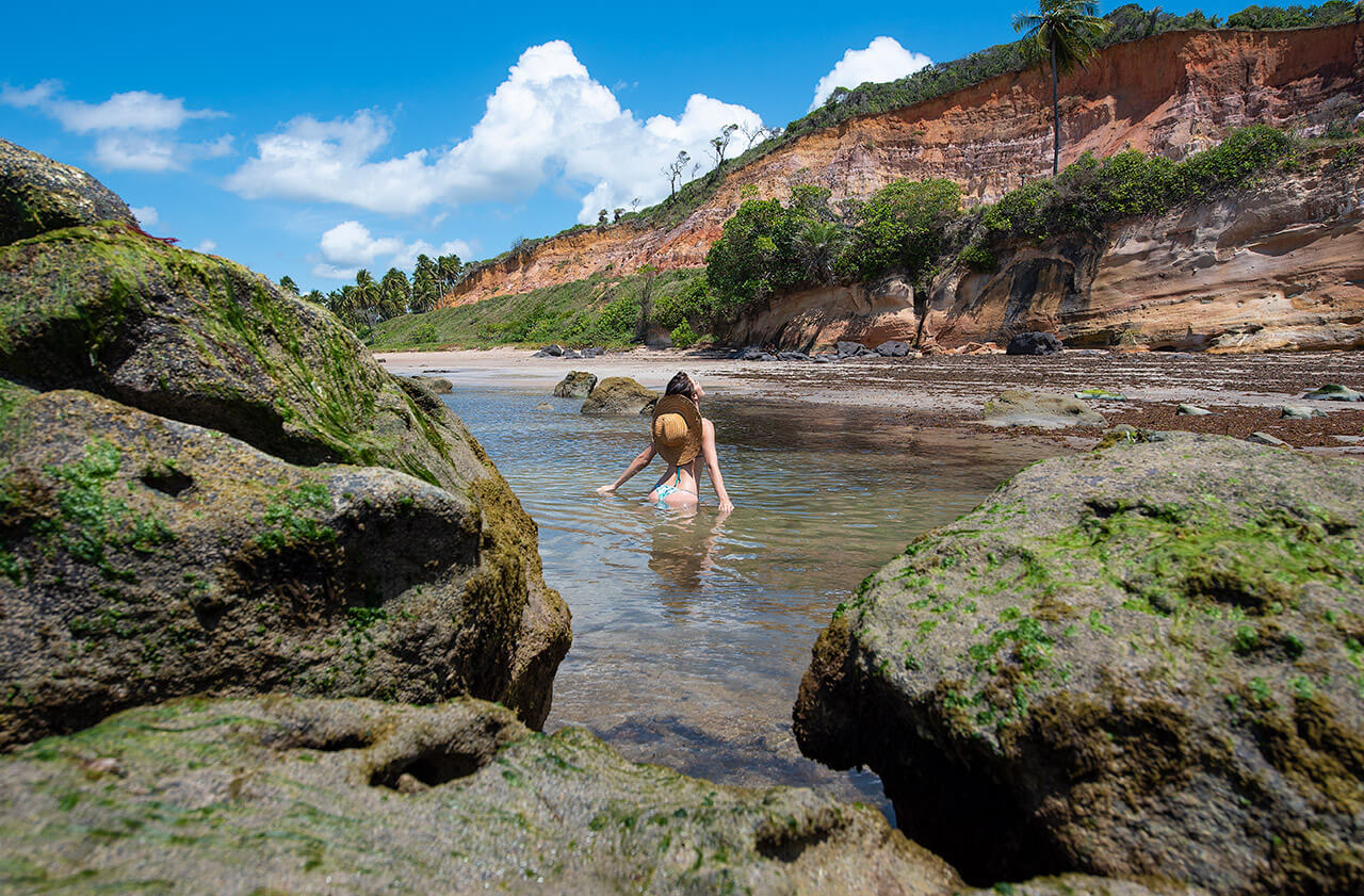 Praia de Barreira do Boqueirão no município de Japaratinga, Alagoas