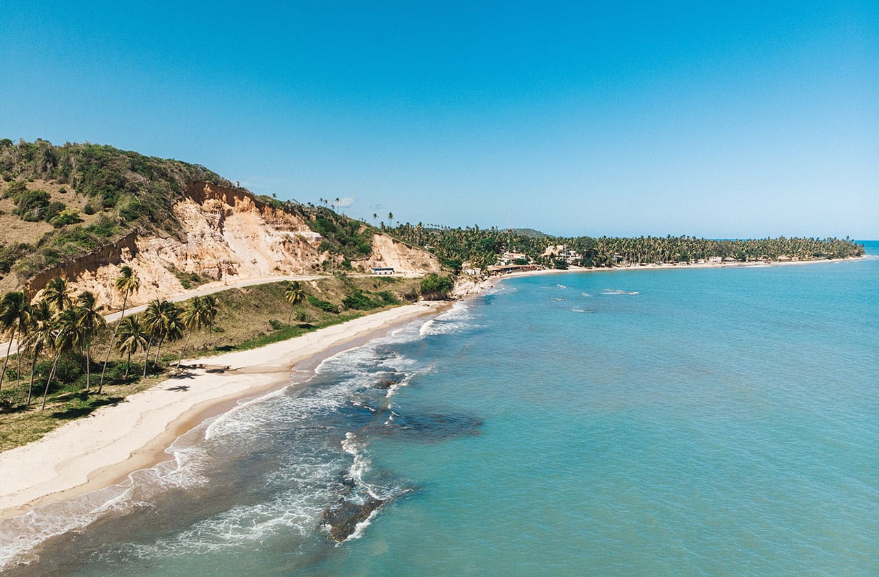 Falésias na praia de Barreiras de Boqueirão