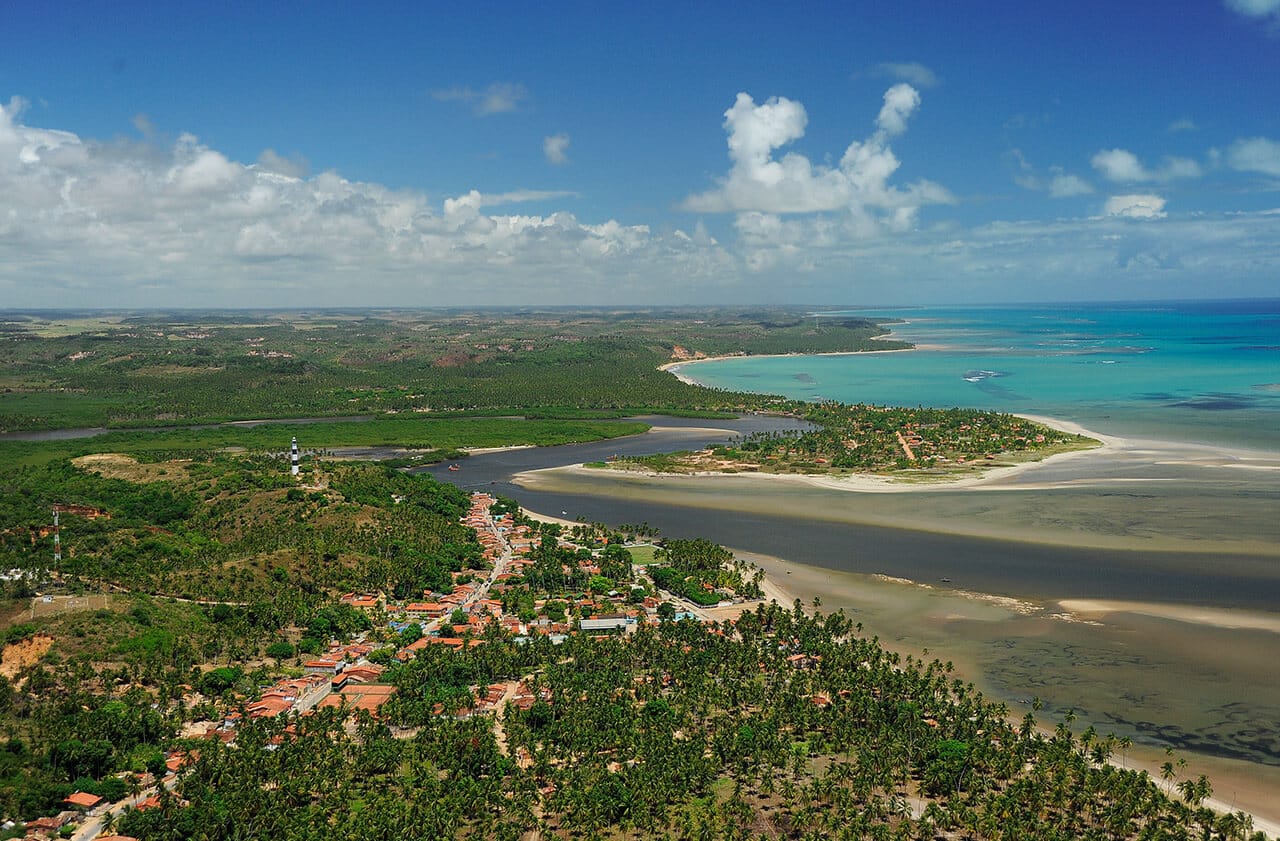 Vista aérea de Porto de Pedras